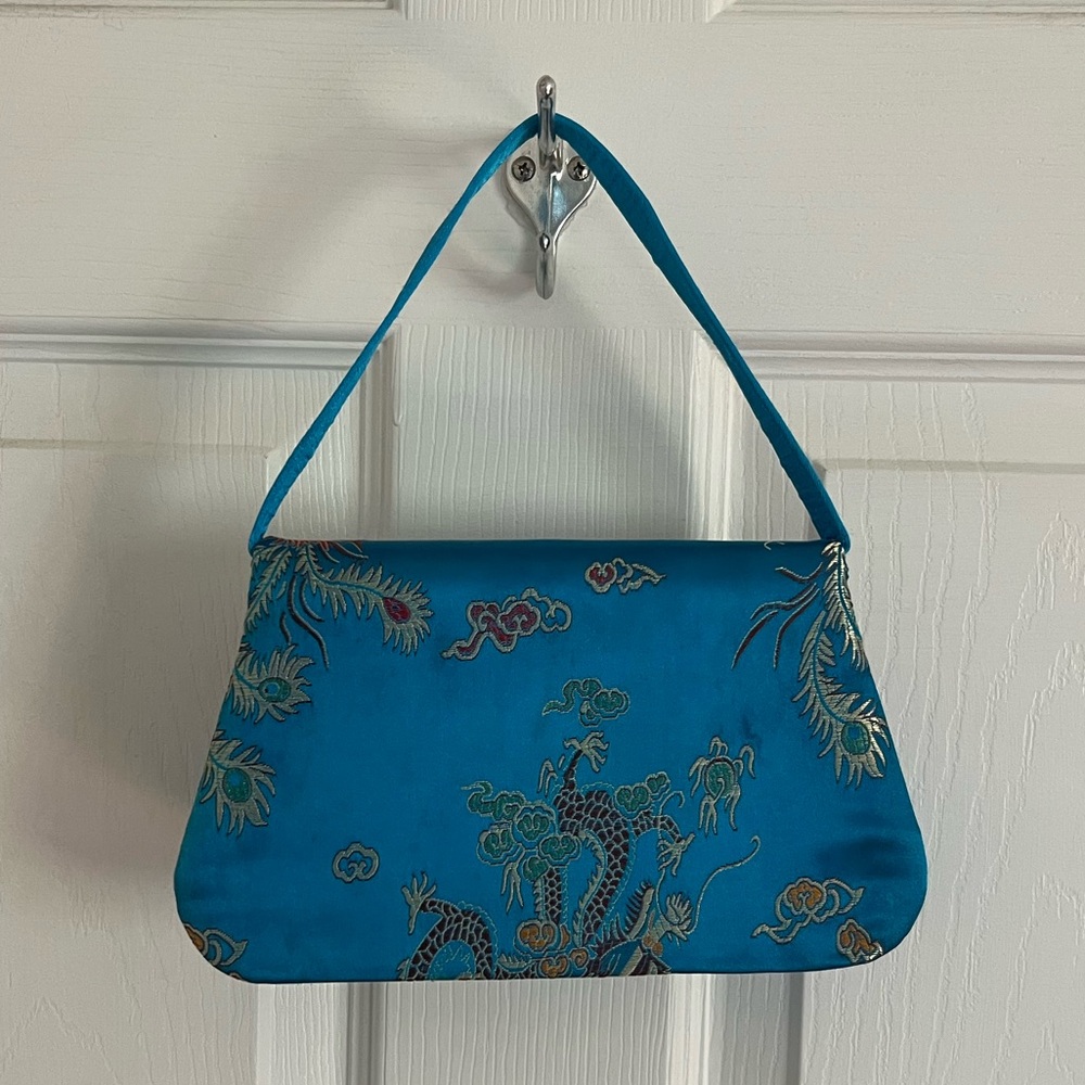 Vintage Blue Embroidered Women's Bag